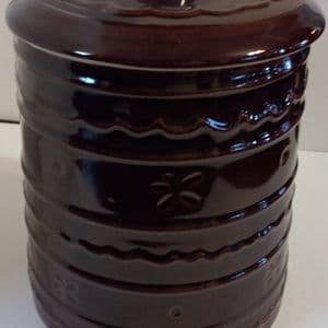 marcrest-cookie-jar-brown-ceramic-vintage